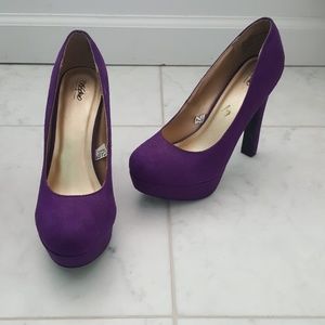 Purple Suede Heels